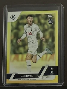 Alfie Devine 2022-23 Topps UEFA Club Comps. Yellow Parallel 015/299 RC Tottenham - Picture 1 of 2