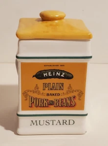 FRANKLIN MINT 1991 COUNTRY STORE SPICE JAR COLLECTION MUSTARD VTG HEINZ BEANS AD - Picture 1 of 4