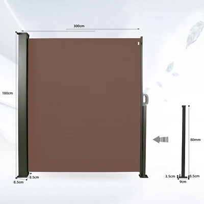 CCLIFE Seitenmarkise Ausziehbar Sichtschutz Windschutz Sonnenschutz Seitenrollo Alu