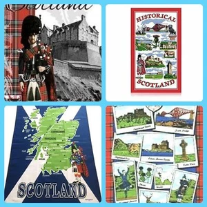 Écosse Scènes Torchon Coton Edimbourg Château Écossais Recettes Souvenir Cadeau - Bild 1 von 19