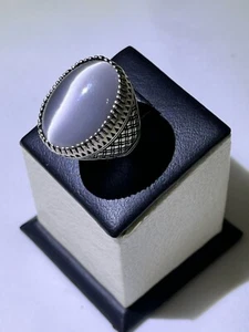 Authentischer jemenitischer Achat Herren Ring - Handarbeit 925 Silber - Katzenauge عقيق عين الهر - Bild 1 von 14