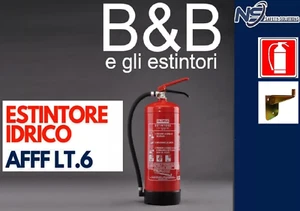 ESTINTORE A SCHIUMA DA 6 KG OMOLOGATO 2025 75F CON STAFFA CERTIFICATO E CARTELLO - Foto 1 di 3