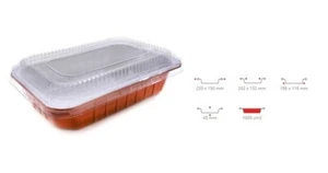 VASCHETTA RETT.LACCATA BIANCA CON COPERCH 2PRZ DIM.220X150H45MM CF=50 vaschette - Foto 1 di 1