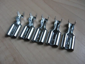 Lot (5) Crimp Terminal Connector Tinned 9.5mm 3/8" Female 10-6AWG #E84AD - Foto 1 di 7