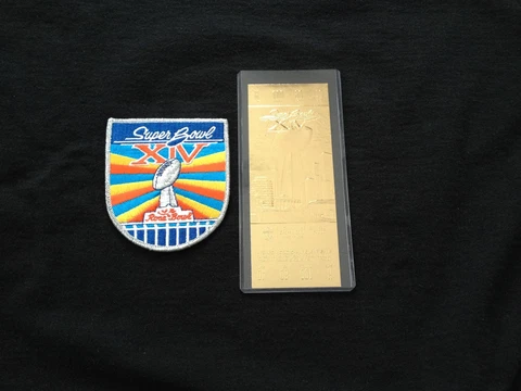 Los Angeles Rams Super Bowl XIV 22kt Gold Replica Ticket and Patch Set (NEW) Cover
