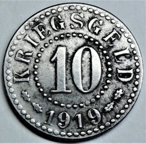Kriegsgeld /Notgeld 10 Pfennig 1919 Frankfurt/Oder Handelsstadt vz/xf + M-Tasche - Bild 1 von 4