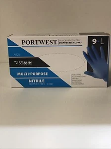PORTWEST  A925 POWDER FREE DISPOSABLE NITRILE GLOVES BOX 100 9-L - Picture 1 of 1