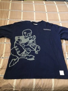 Dallas Cowboys Men’s 4XL Mitchell & Ness Vintage Blue NFL Large Print Shirt - Picture 1 of 9