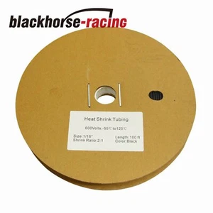 Cable tubo termorretráctil negro 1/16" 1,5 mm poliolefina 2:1 100 pies - Imagen 1 de 5