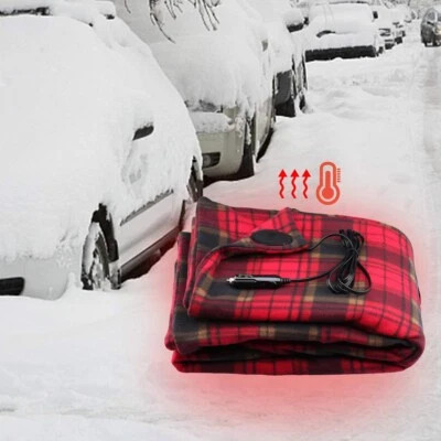 LARGE 12V ELECTRIC HEATED CAR VAN TRUCK POLAR FLEECE COZY WARM TRAVEL BLANKET AU - image 1 of 4