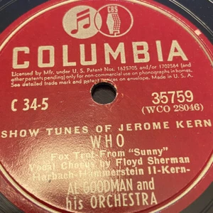 Al Goodman & Orch. - Who/All The Things You Are, 78 RPM Vintage Columbia Record - Bild 1 von 4