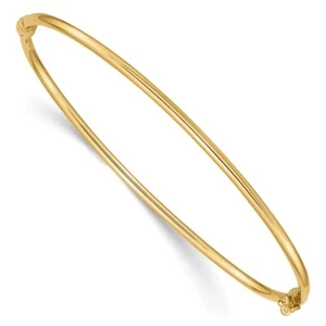 10k Yellow Gold Hinged Bangle Bracelet 2.48g L-7in Gift for Mother - Picture 1 of 4