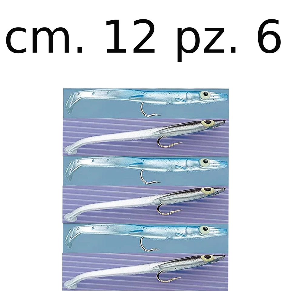 anguilline esche artificiali gomma pesca traina spinning spigola raglou cm. 12  - Immagine 1 di 1