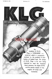 1942 Advert K.L.G. Aircraft Engine Spark Plugs (2) Original WW2 Print Ad 737/63 - Picture 1 of 1