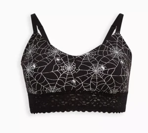 Torrid Sz 2 US 2X Bralette Rainbow Web Lightly Padded Spider Witchy Goth Spooky - Picture 1 of 14