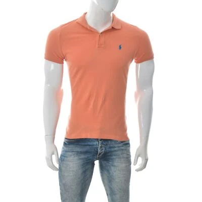 Ralph Lauren Men's 2-Button Pique Skinny Polo T-Shirt Short Sleeve Size L Orange - Image 1 of 4