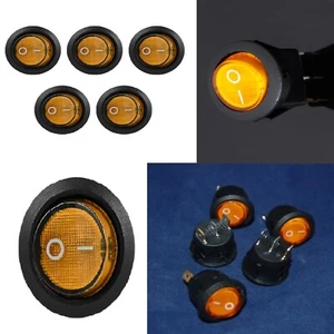 10 Pz. INTERRUTTORE ROTONDO luminoso 230V 6A giallo on-off 0-1 da pannello 20mm - Foto 1 di 3