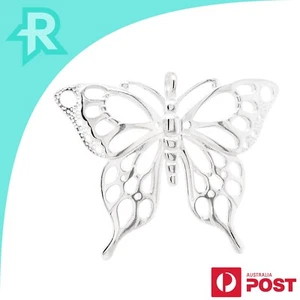 Butterfly Large Cutout Sterling Silver 925 Pendant - Picture 1 of 6