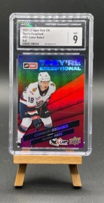 2021 Upper Deck CHL They’re Exceptional Connor Bedard Red /99 #TE1 CGC 9 - Image 1 of 4