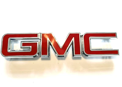 Emblema de parrilla GM cromo rojo para GMC Sierra 1500 2500HD 3500HD 2015-2019 Foto 1 de 2