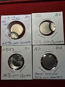 Jefferson Nickel Error Lot (4 Coins) 1983 Off Center + 3 Nd Off Centers - Picture 1 of 21