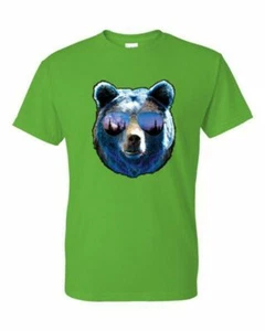 T-Shirt XL 2XL 3XL - AMERICAN BEAR WITH SUN GLASSES - FUNNY ANIMAL Adult - Picture 1 of 47