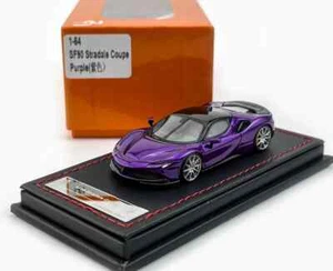 FERRARI SF90 STRADALE COUPE PURPLE 1/64 SCALE RESIN CAR BY U2 MODELS 199 MADE - Picture 1 of 16