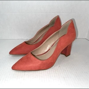 Tacones de micro gamuza naranja coral/gota para mujer Kelly & Katie talla 7 NUEVO - Imagen 1 de 9