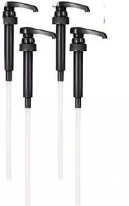 4 Pk BLACK Coffee Syrup Pump fits 25.4 Oz 750 ml Bottles Torani (B12) FREE SHIP! - Picture 1 of 8