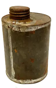 Antique Metal Can with Offset Screw Cap - Picture 1 of 6