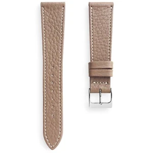 19 mm taupe spanischer Schwimmer Wade strukturiertes Leder Uhrenarmband - Bild 1 von 4