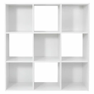 9-Cube White Closet Organizer Storage Shelves Save Space Study Bookshelves - Picture 1 of 12