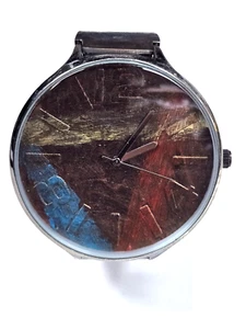 Geneva Stainless Steel Hand Painted Dial 47mm Diameter Unisex Quartz Watch - Picture 1 of 10