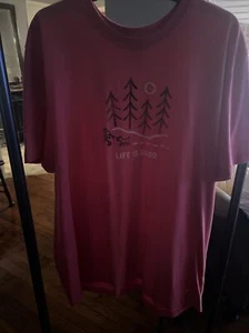 Life Is Good Red Solid Graphic Short Sleeve Crew Neck T-Shirt Adult Size XL - Picture 1 of 3