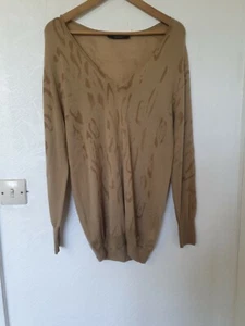 Twin Set Simona Barbieri Cashmere Blend Long Line V Neck Jumper Top Size XL - Picture 1 of 6