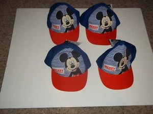LOT OF 4 DISNEY KID'S MICKEY MOUSE ADJUSTABLE BALL CAPS (NEW) - Picture 1 of 7