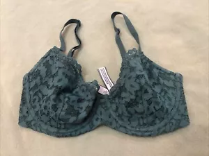 Victoria’s Secret Bra 32DD Body By Victoria Unlined Demi Green Lace - Picture 1 of 4
