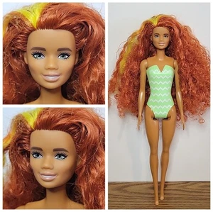 Barbie Fashionistas Fashion Hispanic Doll Orange Curly Hair Green Eyes Cute  - Imagen 1 de 18