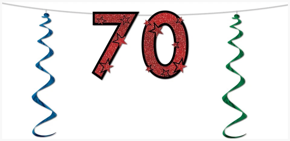 Streamer Brillante "70" Talla 15" x 7' para Cumpleaños - Beistle Foto 1 de 1