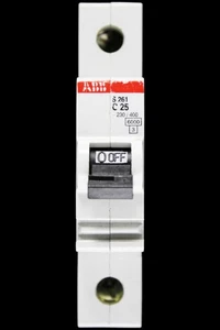 ABB 25 AMP CURVE C 6kA MCB CIRCUIT BREAKER S261 - Picture 1 of 6