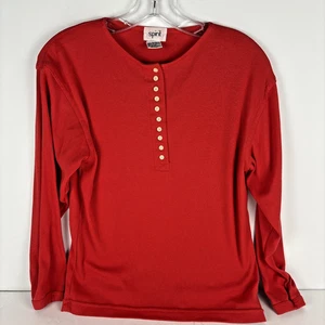 Spirit Camicia Donna Rossa Manica Lunga S Bottone Schiena Retro Minimalista 65/35 Misto - Foto 1 di 11