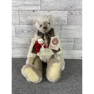 BOYDS BEARS 12” Delgado B. Woodsley Serie Artesanal Peluche Bandera Suéter Muñeco de Nieve Prendedor - Imagen 1 de 9