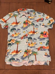 Camisa Abotonada Isla Pokémon Para Hombre Mediana Hawaiana Aloha Tiki Estampado Completo - Imagen 1 de 9