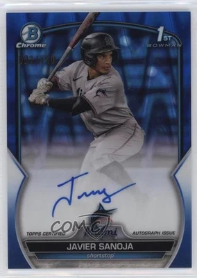 2023 Bowman Chrome Prospect Blue RayWave Refractor 31/150 Javier Sanoja Auto - Image 1 of 3