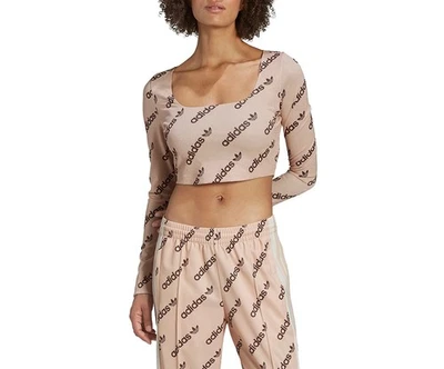 Camisetas y camisetas activas Adidas con monograma de manga larga para mujer talla M, color: Foto 1 de 2