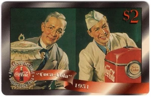 Coca-Cola '96 $2. Tarjeta telefónica de 2 hombres a través de 65 años (1951) Coca-Cola #21 de 48 - Imagen 1 de 1
