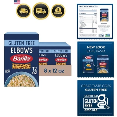 Paquete de 8 codos de pasta sin gluten no transgénicos de arroz de maíz Foto 1 de 4