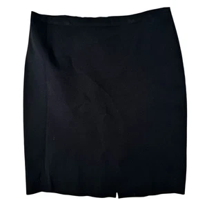 Talbots Black Slit Flat Front Lined A-Line Skirt Women's Size 8 Petites - Picture 1 of 24