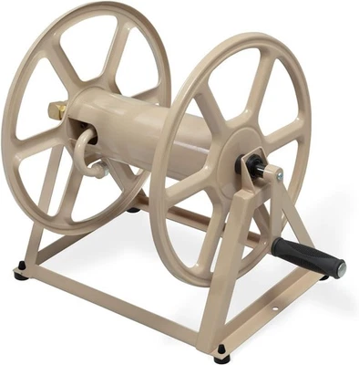 709 Steel Wall/Floor Mounted Hose Reel, Holds 200-Feet of 5/8-Inch Hose - Tan... - Image 1 of 4
