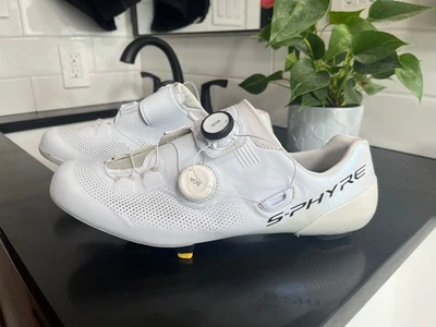Zapatillas de carretera anchas Shimano S-Phyre RC903 talla 45 (10,5 EE. UU.) blancas Foto 1 de 4
